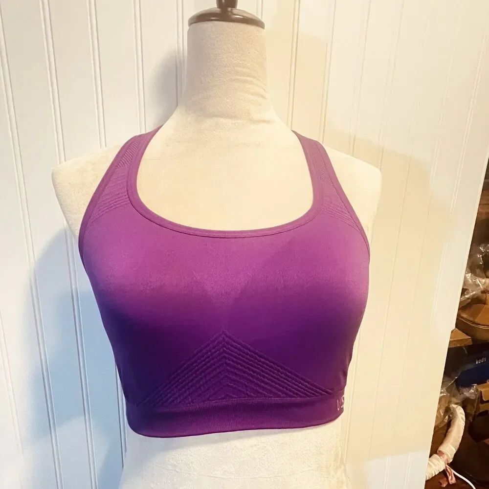 Victoria's Secret VSX Sexy Sport Sports Bra Purple Racerback No Underwire Large